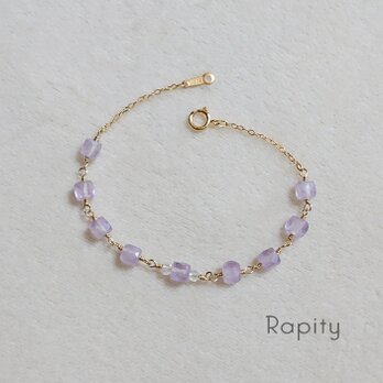 14kgf☆天然石ラベンダーアメジストキューブ ブレスレット