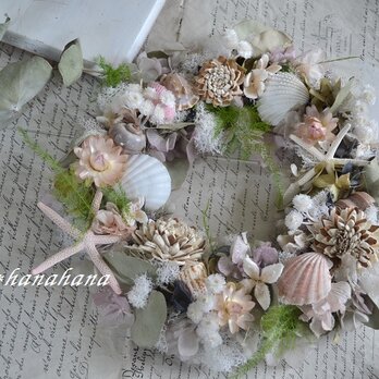 フラワーシェルのドレスwreathの画像