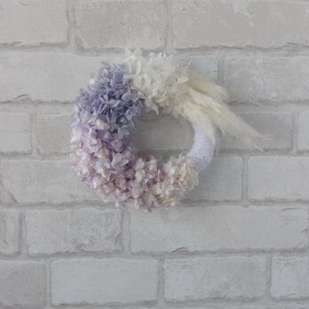 涼やか紫陽花リースの画像