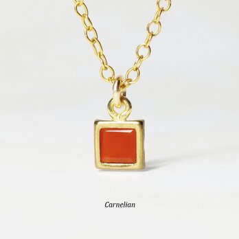 【7月誕生石】上品なオレンジ。カーネリアンのネックレス　[送料無料]の画像