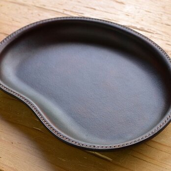 豆型レザートレイ 焦茶の画像