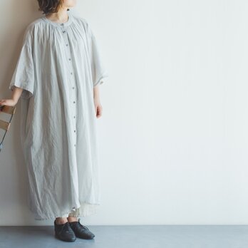 Heavenly 2036062 コットンリネンギャザーオープン ワンピース（ライトグレー）