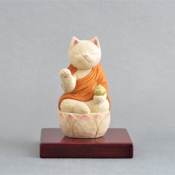 木彫り　薬師猫　猫仏2008の画像