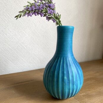 1 花瓶　ターコイズブルーの画像