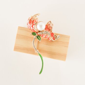 ヒナゲシの花のブローチの画像