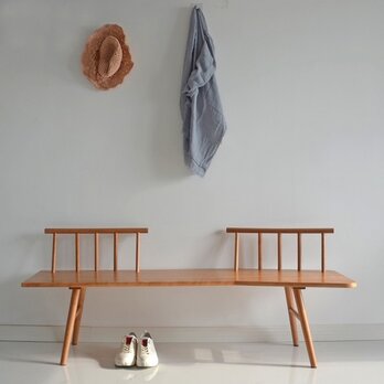 オーダーメイド 職人手作り ベンチ 長椅子 チェア 天然木 木目 木工 無垢材 家具 シンプル リビング エコ LR2018の画像