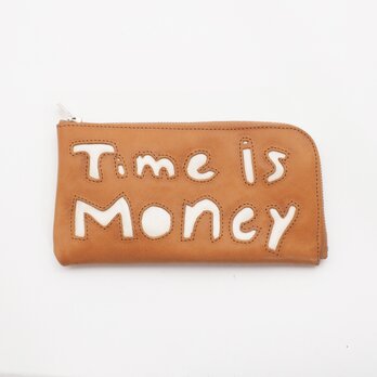 cow leather Long wallet [time is money]（黄）18×9/財布/wl001timeの画像