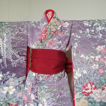 ♪市松人形の着物　18号サイズ　薄紫系　106の画像