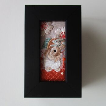 くつろぎのひととき　刺繍額の画像
