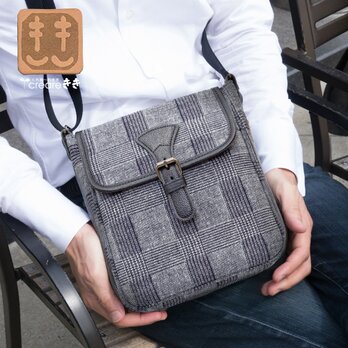 【岡山 ジャガードデニム】Glen Check ミニフラップショルダー Dom-101の画像