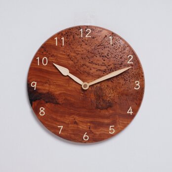 木製 掛け時計 丸型 欅材55の画像