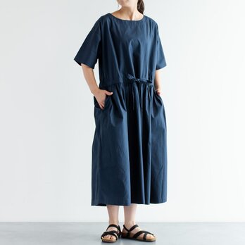 Heavenly 2036132 コットンタイプライター ウエストギャザー ワンピース（ネイビー）