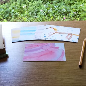 水彩画 ポストカード 5枚セット アソート  　癒し　ナチュラル　アート　ナチュラコ　の画像
