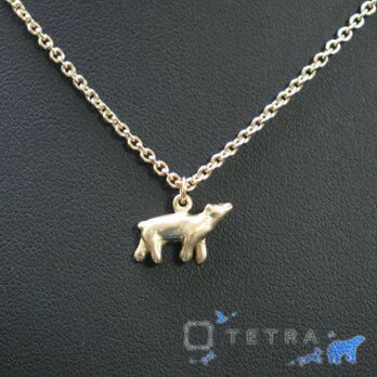 オーロラを見上げるシロクマネックレス【真鍮製】