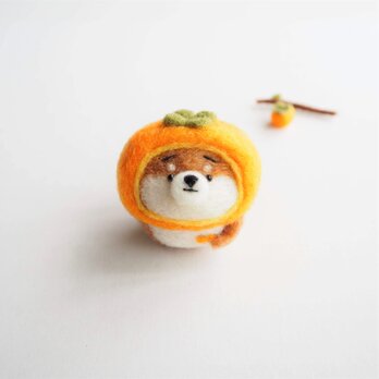 【受注製作】なりきり柿のまゆ柴犬(赤柴・黒柴・白柴)  羊毛フェルトの画像