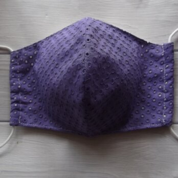 紫の綿レースの立体マスクの画像