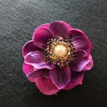 anemone corsage & head dress ( パープル )の画像