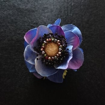 anemone corsage & head dress ( ブルー )の画像