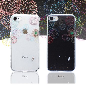 宇宙で打ち上げ花火プリントケース iPhone15〜各種 スマホケースの画像