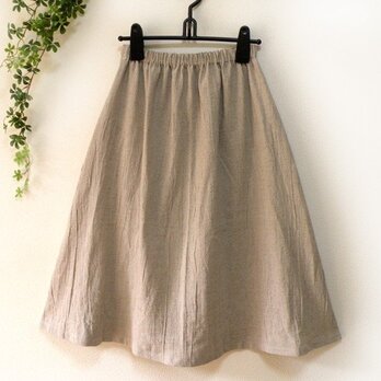 着丈が選べる綿麻ギャザースカート ポケット追加オプションの画像