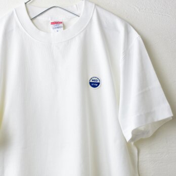 ドライヴィンテージTシャツ【ホワイト】 WED HYM 刺繍ワッペンの画像