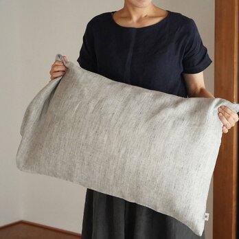 【wafu】限定別注! リネンピローケース トリプルリネンガーゼ リネンガーゼピローケース 枕カバー 筒型/杢グレー r002b