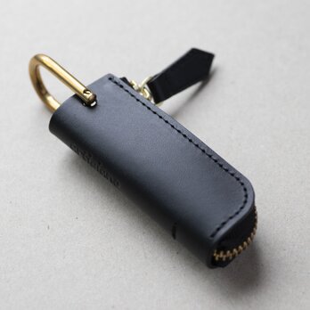 イタリアンレザーで作った1本差しキーケース　ブラック　ブッテーロ　レザー　高級 apo-18bu