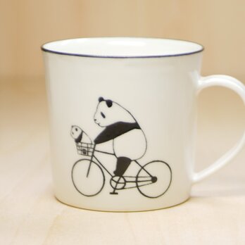 パンダマグカップ(自転車&パンダカー)の画像