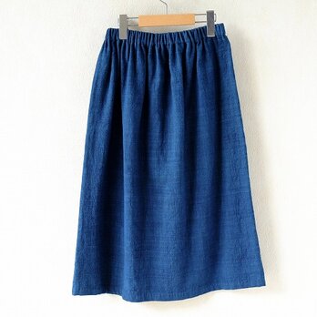 腰機手織り布テヌンに浅間の藍、素直なスカートの画像