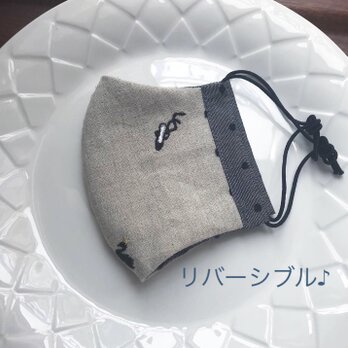 限定出品♡リバーシブル♪洗えて可愛い立体マスクの画像