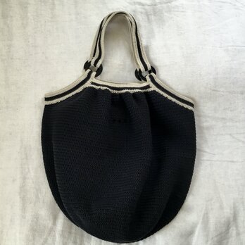 【訳あり】『hibi』Granny Bag（Black & Beige）の画像