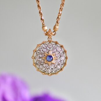 k18 blue sapphire necklaceの画像