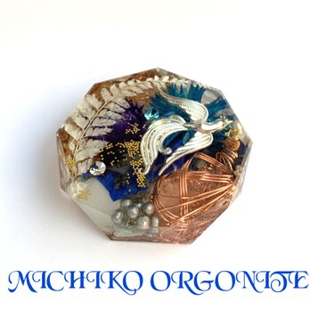 鳳凰　ケオン　幸運　愛情　聖なる石　魔石　メモリーオイル　コースター型　オルゴナイトの画像