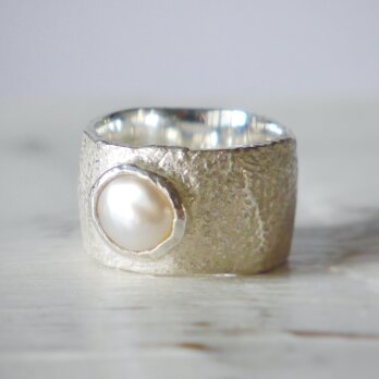 simple wide pinky ring（sv＊baroque pearl）★シンプル★ワイド★シルバー★ピンキー★の画像
