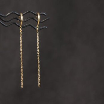 K18・2連チェーンのロングピアス