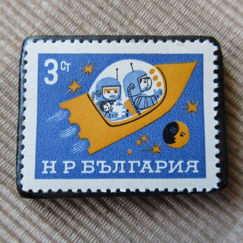 ブルガリア　切手ブローチ 6494の画像