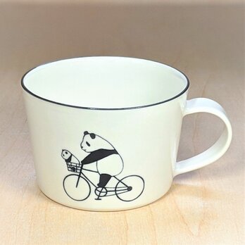 パンダスープカップ(自転車とパンダカー)の画像