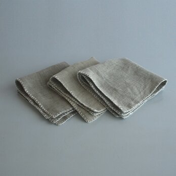 linen minihandkerchief #砂色の画像