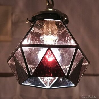 新作 ダイヤランプ パープル ステンドグラス 照明 ランプ ペンダントの画像
