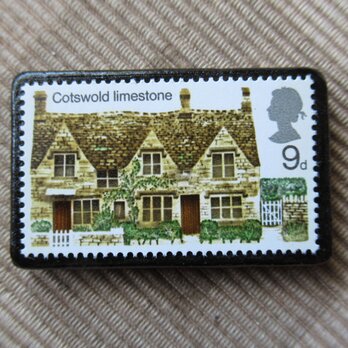 イギリス　切手ブローチ 6514の画像