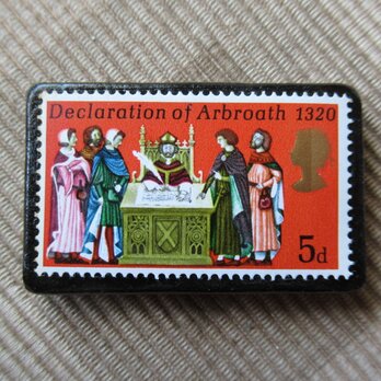 イギリス1970年　切手ブローチ 6517の画像