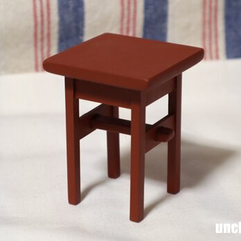 ドール用サイドテーブル（色：レッド）　1/12ミニチュア家具の画像