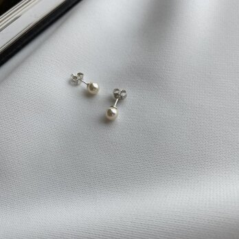 Silver925 Pearls 5ｍｍアップ pierced 一粒パールピアスの画像