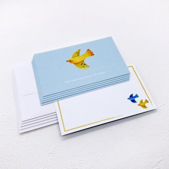 メッセージカードセット（小鳥ブルー）の画像