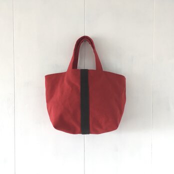 【受注製作】濃赤×チョコ色の鞄の画像