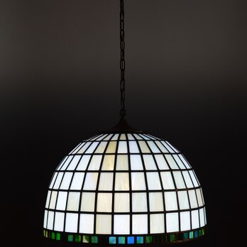 グリーンボーダーのランプシェードの画像