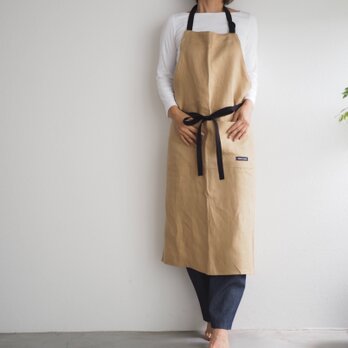 リネンのエプロン　ベージュ　 No.114