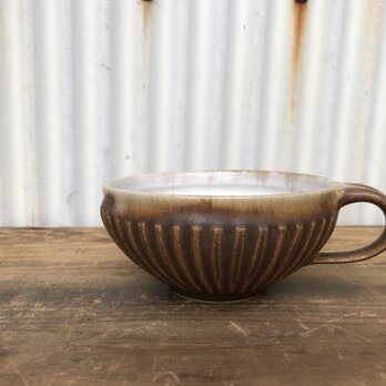 スープカップ　茶