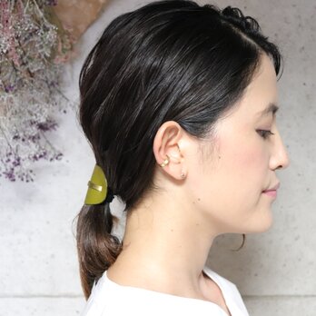 【美容師が考えたポニーフックレザー 「このは 」】カーキ/ポニーフック(ヘアフック・ヘアカフ)の画像