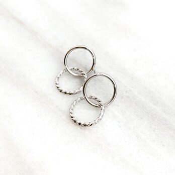 Double Ring Pierce silver n458の画像